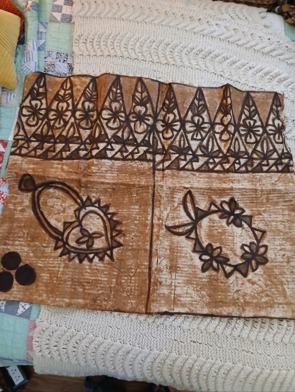 Authentic Vintage Tongan Tapa Cloth 1960's Vintage 36